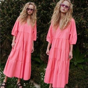 Blogg Fave Zara hot punk oversized  tiered poplin maxi dress